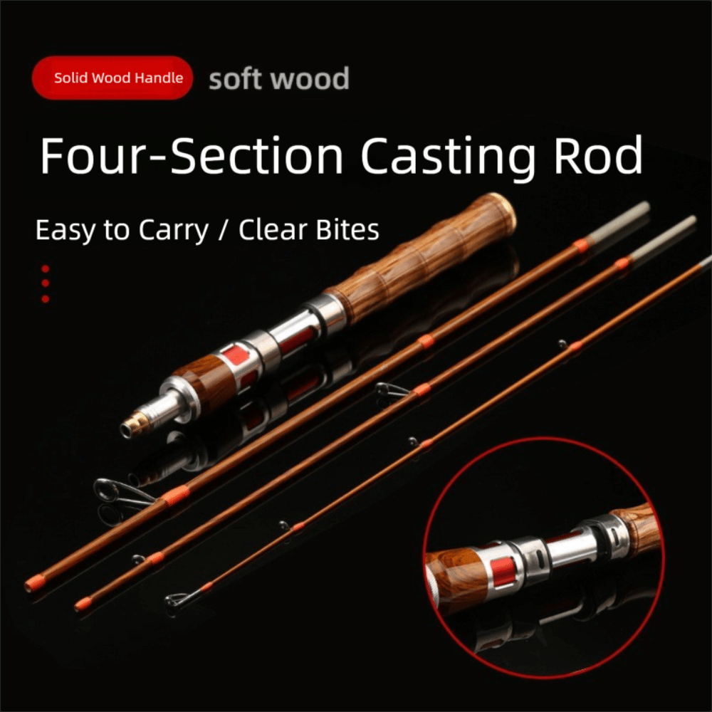 4 أقسام الغزل الصيد رود الغزل  - مراجعة Fishing Rod Spinning وسعره